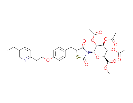 3-((2R,3R,4S,5S,6S)-3,4,5-triacetoxy-6-methoxycarbonyl-tetrahydropyran-2-yl)-5-{4-[2-(5-ethyl-2-pyridinyl)ethoxy]benzyl}-thiazolidine-2,4-dione
