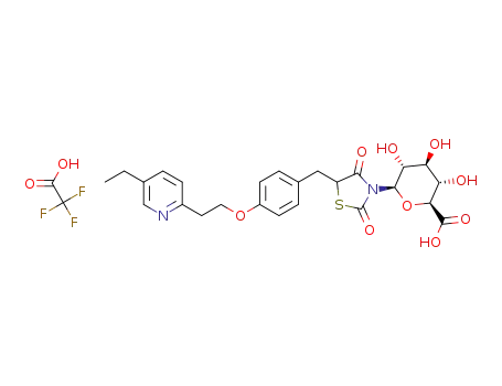 3-((2R,3R,4S,5S,6S)-6-carboxy-3,4,5-trihydroxy-tetrahydropyran-2-yl)-5-{4-[2-(5-ethyl-2-pyridinyl)ethoxy]benzyl}-thiazolidine-2,4-dione trifluoroacetate