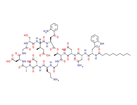 Molecular Structure of 103060-53-3 (Daptomycin)