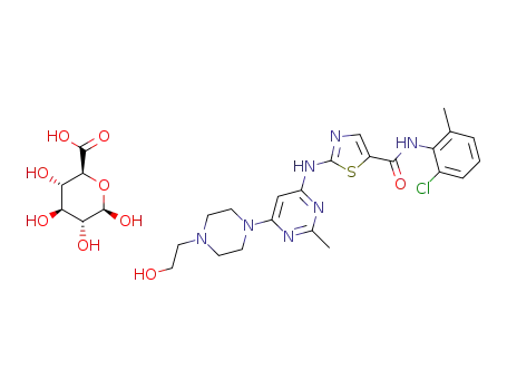 N-(2-chloro-6-methylphenyl)-2-[[6-[4-(2-hydroxyethyl)-1-piperazinyl]-2-methyl-4-pyrimidinyl]amino]-5-thiazolecarboxamide glucuronate