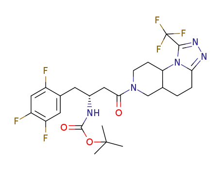 tert-butyl ((2R)-4-oxo-4-(1-(trifluoromethyl)-4,5,5a,8,9,9a-hexahydro-[1,2,4]triazolo[4,3-a][1,6]naphthyridin-7(6H)-yl)-1-(2,4,5-trifluorophenyl)butan-2-yl)carbamate