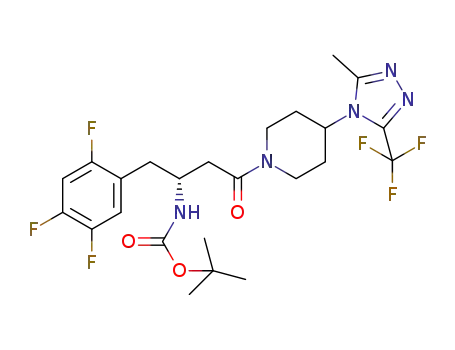 tert-butyl (R)-(4-(4-(3-methyl-5-(trifluoromethyl)-4H-1,2,4-triazol-4-yl)piperidin-1-yl)-4-oxo-1-(2,4,5-trifluorophenyl)butan-2-yl)carbamate