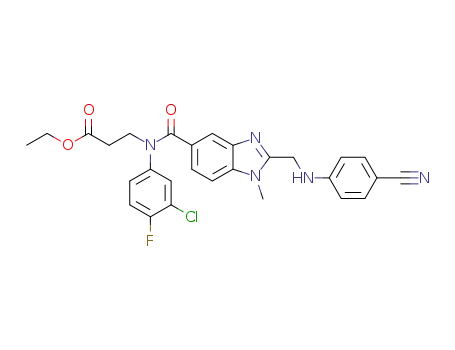 3-((3-chloro-4-fluorophenyl){2-[(4-cyanophenylamino)methyl]-1-methyl-1H-benzoimidazole-5-carbonyl}amino)propionic acid ethyl ester