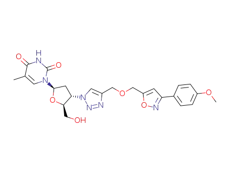 1-((2R,4S,5S)-5-(hydroxymethyl)-4-(4-(((3-(4-methoxyphenyl)isoxazol-5-yl)methoxy) methyl)-1H-1,2,3-triazol-1-yl)tetrahydrofuran-2-yl)-5-methylpyrimidine-2,4(1H,3H)-dione