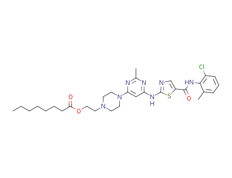 2-(4-(6-((5-((2-chloro-6-methylphenyl)carbamoyl)thiazol-2-yl)amino)-2-methylpyrimidin-4-yl)piperazin-1-yl)ethyl octanoate