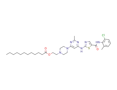 2-(4-(6-((5-((2-chloro-6-methylphenyl)carbamoyl)thiazol-2-yl)amino)-2-methylpyrimidin-4-yl)piperazin-1-yl)ethyl dodecanoate