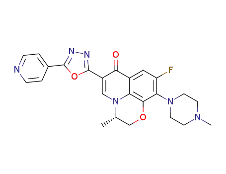 2-[3(1-cyclopropyl-6-fluoro-8-methoxy)-7-(3-methylpiperazin-1-yl)-4-oxo-1H quinolinyl]-5-(pyridin-4-yl)-1,3,4-oxadiazole