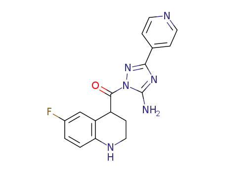 (5-amino-3-(pyridin-4-yl)-1H-1,2,4-triazol-1-yl)(6-fluoro-1,2,3,4-tetrahydroquinolin-4-yl)methanone