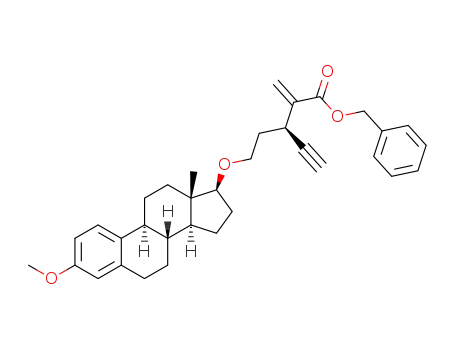 benzyl (R)-3-(2-(((8R,9S,13S,14S,17S)-3-methoxy-13-methyl-7,8,9,11,12,13,14,15,16,17-decahydro-6H-cyclopenta[a]phenanthren-17-yl)oxy)ethyl)-2-methylenepent-4-ynoate