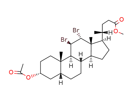 11β.12α-dibromo-3α-acetoxy-5β-cholanoic acid-(24)-methyl ester