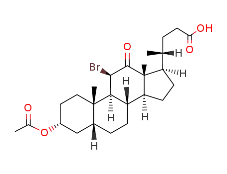11β-bromo-3α-acetoxy-12-oxo-5β-cholanoic acid-(24)