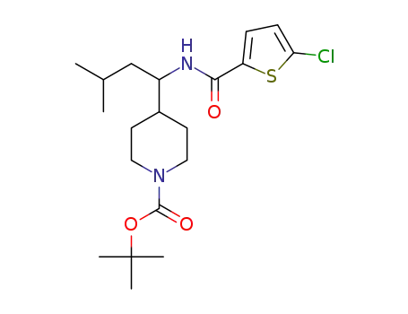 tert-butyl 4-(1-(5-chlorothiophene-2-carboxamido)-3-methylbutyl)piperidine-1-carboxylate