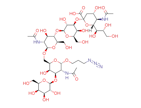 3-azidopropyl 5-acetamido-3,5-dideoxy-D-glycero-α-D-galacto-2-nonulopyranosyl-(2→3)-β-D-galactopyranosyl-(1→4)-2-acetamido-2-deoxy-β-D-glucopyranosyl-(1→6)-[β-D-galactopyranosyl-(1→3)]-2-acetamido-2-deoxy-α-D-galactopyranoside