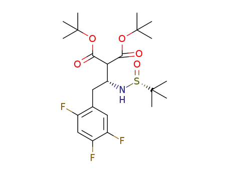 di-tert-butyl 2-((R)-1-((R)-1,1-dimethylethylsulfinamido)-2-(2,4,5-trifluorophenyl)ethyl)malonate