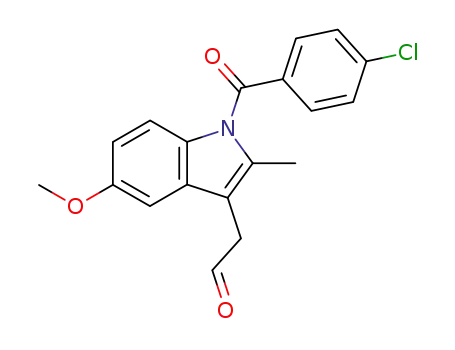 Molecular Structure of 24438-49-1 (1H-Indole-3-acetaldehyde, 1-(4-chlorobenzoyl)-5-methoxy-2-methyl-)