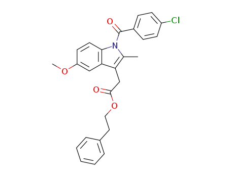 Molecular Structure of 63170-54-7 (1H-Indole-3-acetic acid, 1-(4-chlorobenzoyl)-5-methoxy-2-methyl-,
2-phenylethyl ester)
