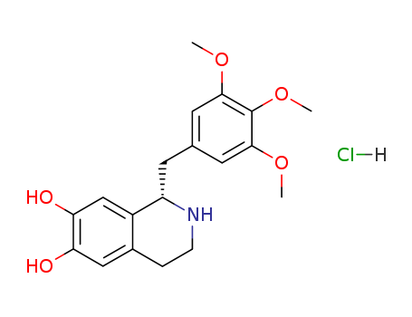 6,7-Isoquinolinediol,1,2,3,4-tetrahydro-1-[(3,4,5-trimethoxyphenyl)methyl]-, hydrochloride (1:1),(1S)-