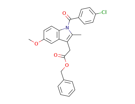 Molecular Structure of 26001-79-6 (1H-Indole-3-acetic acid, 1-(4-chlorobenzoyl)-5-methoxy-2-methyl-,
phenylmethyl ester)