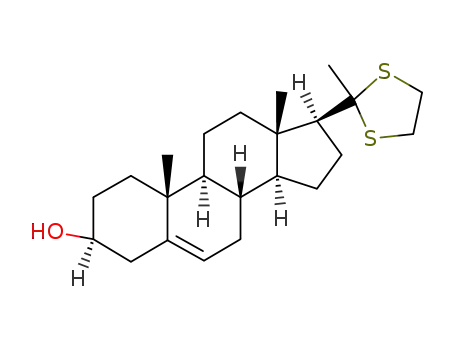 Molecular Structure of 2722-98-7 (17-(2-methyl-1,3-dithiolan-2-yl)androst-5-en-3-ol)