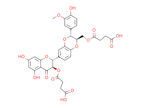 4-[[(3R)-6-[(2R)-3-(3-carboxypropanoyloxy)-5,7-dihydroxy-4-oxo-2,3-dihydrochromen-2-yl]-3-(4-hydroxy-3-methoxyphenyl)-2,3-dihydro-1,4-benzodioxin-2-yl]methoxy]-4-oxobutanoic acid