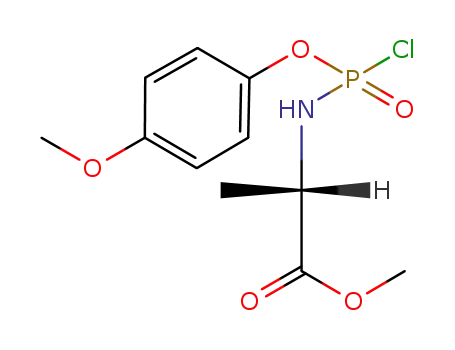 Molecular Structure of 147907-38-8 (L-Alanine, N-[chloro(4-methoxyphenoxy)phosphinyl]-, methyl ester)