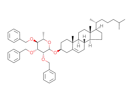 (3R,4R,5S,6S)-3,4,5-Tris-benzyloxy-2-[(3S,8S,9S,10R,13R,14S,17R)-17-((R)-1,5-dimethyl-hexyl)-10,13-dimethyl-2,3,4,7,8,9,10,11,12,13,14,15,16,17-tetradecahydro-1H-cyclopenta[a]phenanthren-3-yloxy]-6-methyl-tetrahydro-pyran