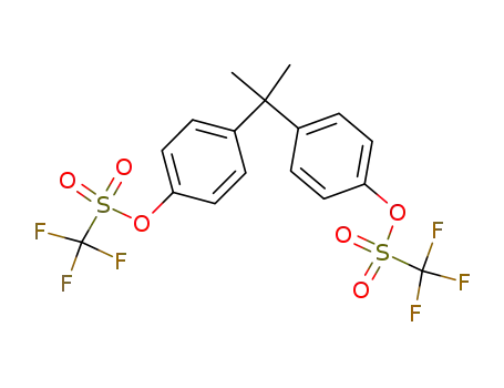 Molecular Structure of 139725-20-5 (Methanesulfonic acid, trifluoro-, (1-methylethylidene)di-4,1-phenylene
ester)