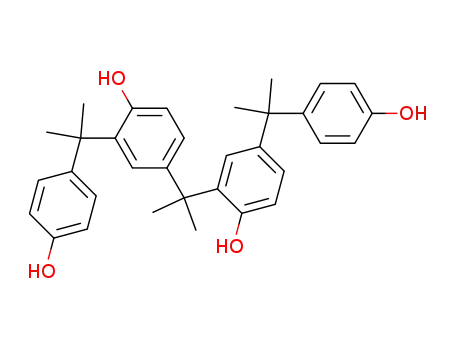 Molecular Structure of 192867-23-5 (Phenol,
2-[1-[4-hydroxy-3-[1-(4-hydroxyphenyl)-1-methylethyl]phenyl]-1-methyleth
yl]-4-[1-(4-hydroxyphenyl)-1-methylethyl]-)
