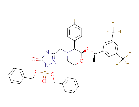 [3-[[(2R,3S)-2-[(1R)-1-[3,5-bis(trifluoromethyl)phenyl]ethoxy]-3-(4-fluorophenyl)-4-morpholinyl]methyl]-2,5-dihydro-5-oxo-1H-1,2,4-triazol-1-yl]phosphonic acid bis(phenylmethyl)ester