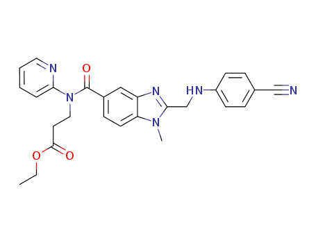 211915-84-3,3-[[[2-[[(4-Cyanophenyl)amino]methyl]-1-methyl-1H-benzimidazol-5-yl]carbonyl]pyridin-2-ylamino]propionic acid ethyl ester,Ethyl 3-(2-((4-cyanophenylamino)methyl)-1-methyl-N-(pyridin-2-yl)-1H-benzo[d]imidazole-5-carboxamido;