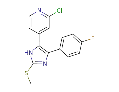 Molecular Structure of 581098-43-3 (Pyridine, 2-chloro-4-[5-(4-fluorophenyl)-2-(methylthio)-1H-imidazol-4-yl]-)
