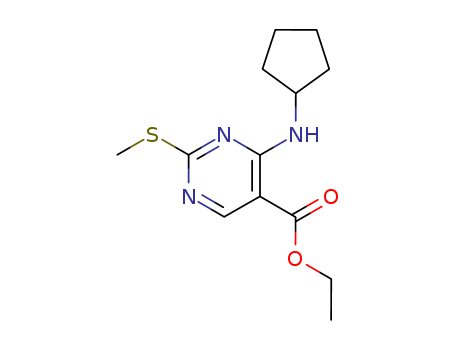 4-cyclopentylamino-2-methylsulfanyl-pyrimidine-5-carboxylic acid ethyl ester