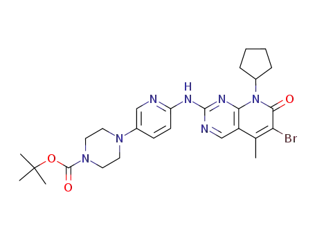tert‑butyl 4‑(6‑((6‑bromo‑8‑cyclopentyl‑5‑methyl‑7‑oxo‑7,8‑dihydropyrido[2,3‑d]pyrimidin‑2‑yl)amino)pyridin‑3‑yl)piperazine‑1‑carboxylate