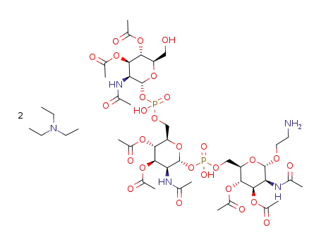 2-aminoethyl (2-acetamido-3,4-di-O-acetyl-2-deoxy-α-D-mannopyranosyl phosphate)-(1->6)-(2-acetamido-3,4-di-O-acetyl-2-deoxy-α-D-mannopyranosyl phosphate)-(1->6)-(2-acetamido-3,4-di-O-acetyl-2-deoxy-α-D-mannopyranoside) bis-triethylammonium salt