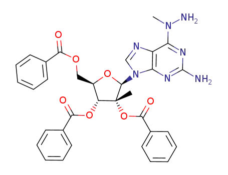 2-amino-6-(1-methylhydrazino)-9-(2',3',5'-tri-O-benzoyl-2'-methyl-β-D-ribofuranosyl)purine