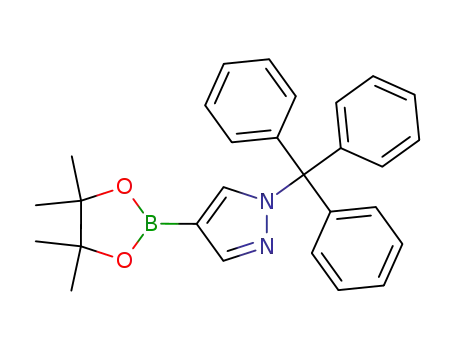 Molecular Structure of 863238-73-7 (4-(4,4,5,5-Tetramethyl-[1,3,2]dioxaborolan-2-yl)-1-trityl-1H-pyrazole)