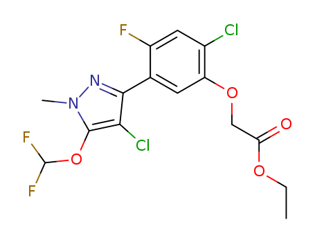 Acetic acid,2-[2-chloro-5-[4-chloro-5-(difluoromethoxy)-1-methyl-1H-pyrazol-3-yl]-4-fluorophenoxy]-,ethyl ester(129630-19-9)