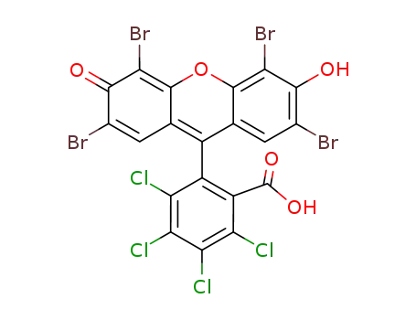 Molecular Structure of 2134-15-8 (2',4',5',7'-TETRABROMO-3,4,5,6-TETRACHLOROFLUORESCEIN)