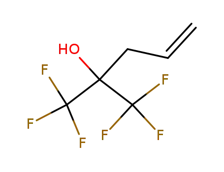 Molecular Structure of 646-97-9 (1,1,1-Trifluoro-2-(trifluoromethyl)pent-4-en-2-ol)