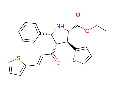 ethyl 5-phenyl-3-(thiophen-2-yl)-4-((E)-3-(thiophen-2-yl)acryloyl)-pyrrolidine-2-carboxylate