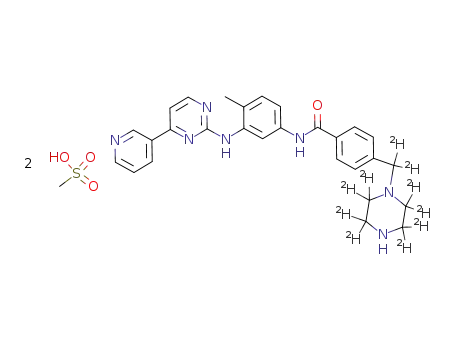 N-(4-methyl-3-(4-(pyridin-3-yl)pyrimidin-2-ylamino)phenyl)-4-((piperazin-1-yl-d8)methyl-d2)benzamide bis-methanesulfonic acid salt