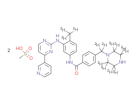 N-(4-(methyl-d3)-3-(4-(pyridin-3-yl)pyrimidin-2-ylamino)phenyl)-4-((piperazin-1-yl-d8)methyl-d2)benzamide bis-methanesulfonic acid salt