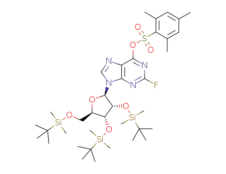 2',3',5'-tris-O-(tert-butyldimethylsilyl)-O6-(mesitylsulfonyl)-2-fluoro-inosine