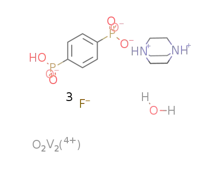 [1,4-diazobicyclo[2.2.2]octane(+2H)][V2F3O2(1,4-phenyldiphosphonic acid(-3H))]*H2O