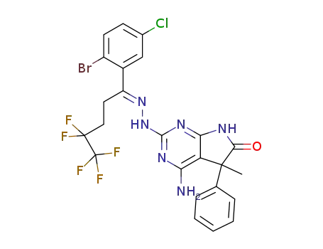 4-amino-2-{(2E)-2-[1-(2-bromo-5-chlorophenyl)-4,4,5.5,5-pentarluoropentylidene]hydrazinyl}-5-methyl-5-phenyl-5,7-dihydro-6H-pyrrolo[2,3-d]pyrimidin-6-one