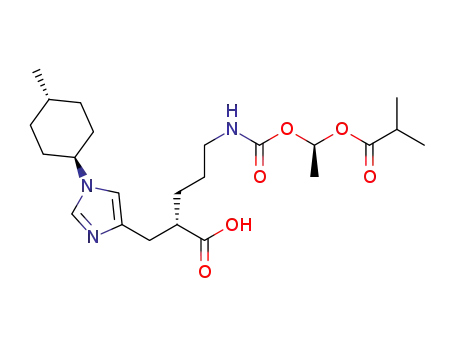 (2S)-5-({[(1R)-1-(isobutyryloxy)ethoxy]carbonyl}amino)-2-{[1-(trans-4-methylcyclohexyl)-1H-imidazol-4-yl]methyl}valeric acid