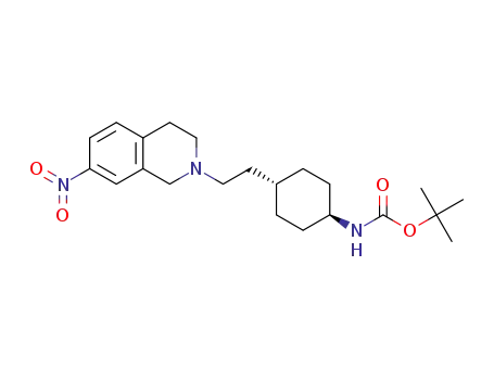 tert-butyl (trans-4-(2-(7-nitro-3,4-dihydroisoquinolin-2(1H)-yl)ethyl)cyclohexyl)carbamate