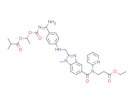 (E)-1-(((amino(4-(((5-((3-ethoxy-3-oxopropyl)(pyridin-2-yl)carbamoyl)-1-methyl-1H-benzo[d]imidazol-2-yl)methyl)amino)phenyl)methylene)carbamoyl)oxy)ethyl isobutyrate