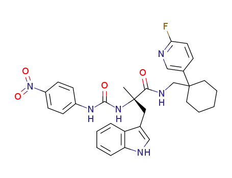 (S)-3-(1H-indol-3-yl)-N-[1-(2-fluoropyrid-5-yl)cyclohexylmethyl]-2-methyl-2-[3-(4-nitrophenyl)ureido]propionamide