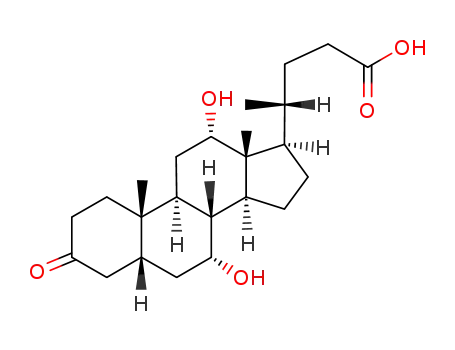Molecular Structure of 2304-89-4 (4-(7,12-dihydroxy-10,13-dimethyl-3-oxo-1,2,4,5,6,7,8,9,11,12,14,15,16,17-te tradecahydrocyclopenta[a]phenanthren-17-yl)pentanoic acid)